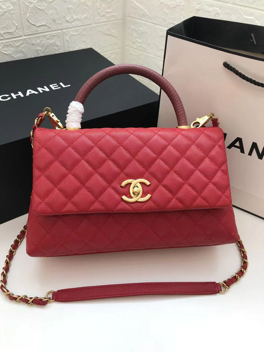CHL - Large Flap Bag With Top Handle Red For Women Handbags, Shoulder And Crossbody Bags 11in/28AmeliaA92991