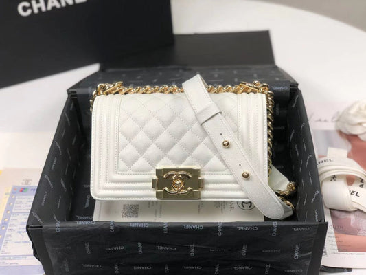 CHL -  Boy Flapbag White For Women 7.9in/20cm