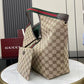 GUCCI GIGLIO TOTE BAG 60 IN BEIGE AND GREEN CANVAS Amelia Amelia