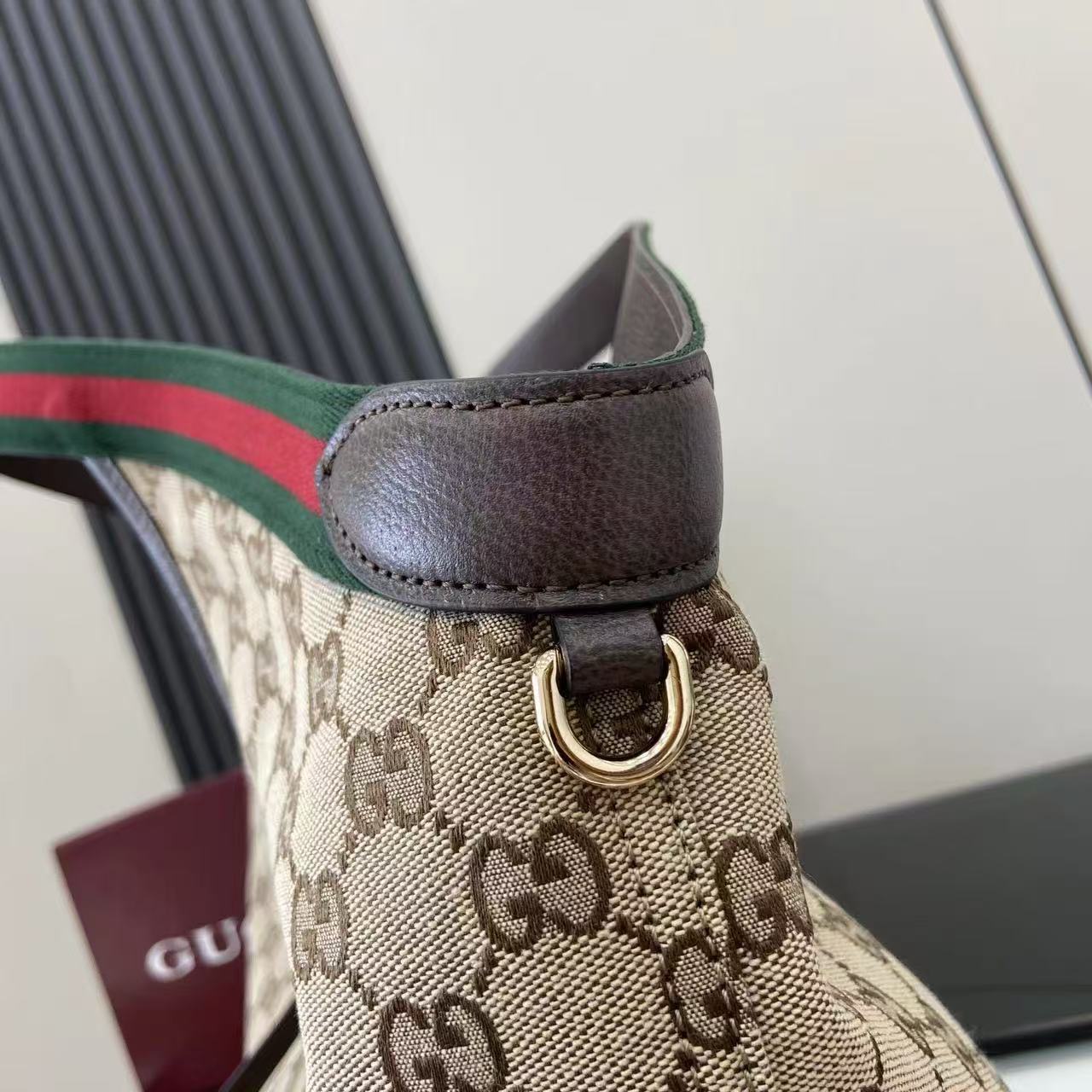 GUCCI GIGLIO TOTE BAG 60 IN BEIGE AND GREEN CANVAS Amelia