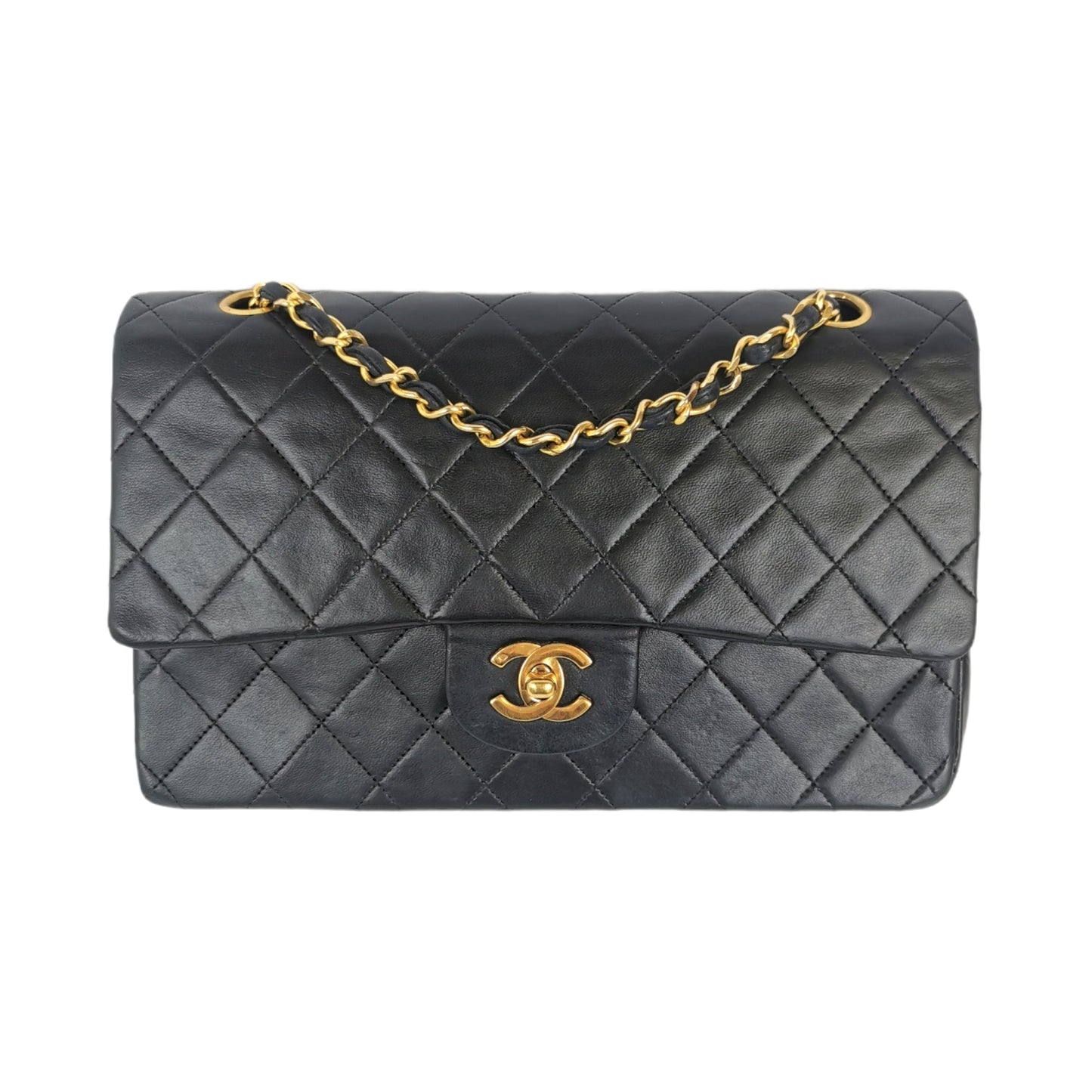 Chanel Classic Double Flap Medium Black Lambskin Gold