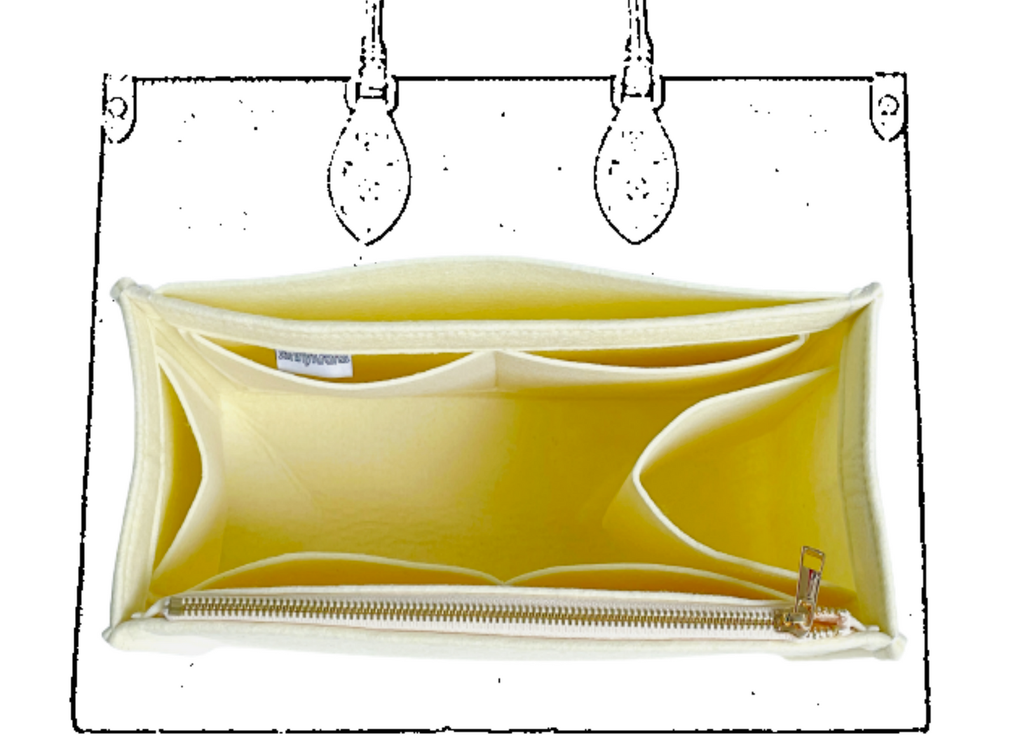 For [Onthego GM (Large)] Insert Organizer Liner On The Go OTG (Curved Sides)
