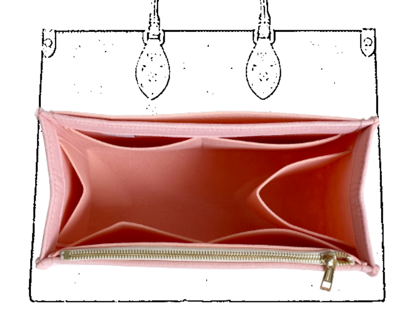 For [Onthego MM (Medium)] Liner Insert Organizer On The Go OTG (Curved Sides)