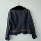 FENDI JEANS Women's Logo Fur Jacket Denim Black