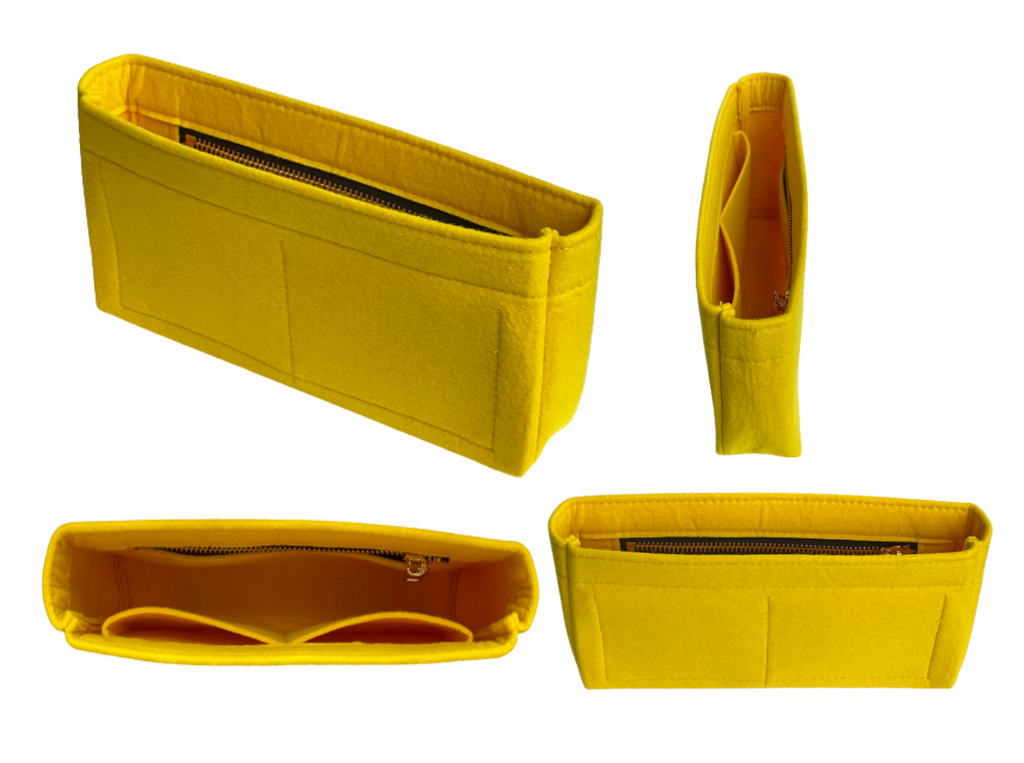 [Medium Lady D-LITE Bag Organizer] Felt Purse Insert (Slim with Zipper), Customized Bag Organizer, Liner Protector, Dlite