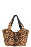 SAINT LAURENT Le 5 A 7 Bea Leopard Calf Hair Tote