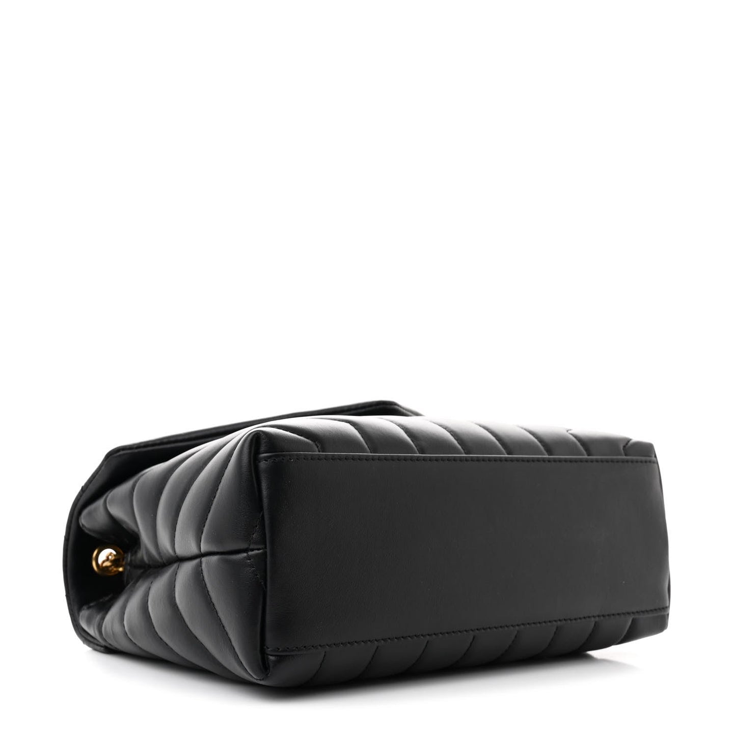 Saint Laurent Calfskin Y Quilted Monogram Small Loulou Chain Satchel Black