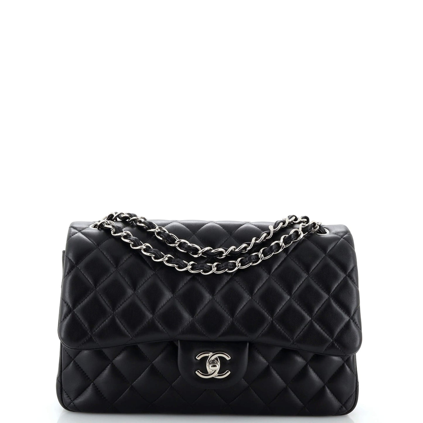 CHANEL Classic Double Flap Bag Quilted Lambskin Jumbo