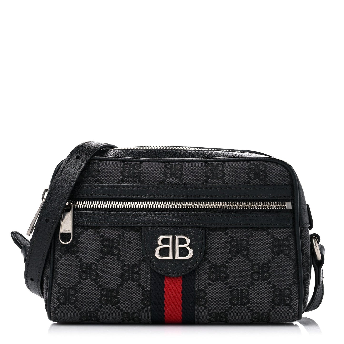 Amelia X BALENCIAGA BB Monogram Web Mini Ophidia Shoulder Bag Black