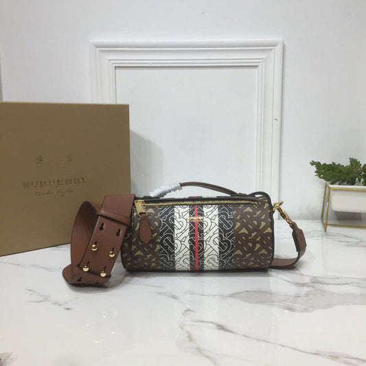 B-Berry - BB  The Monogram Stripe E-canvas Barrel Bag For Women, Bags 8.3in/21cm