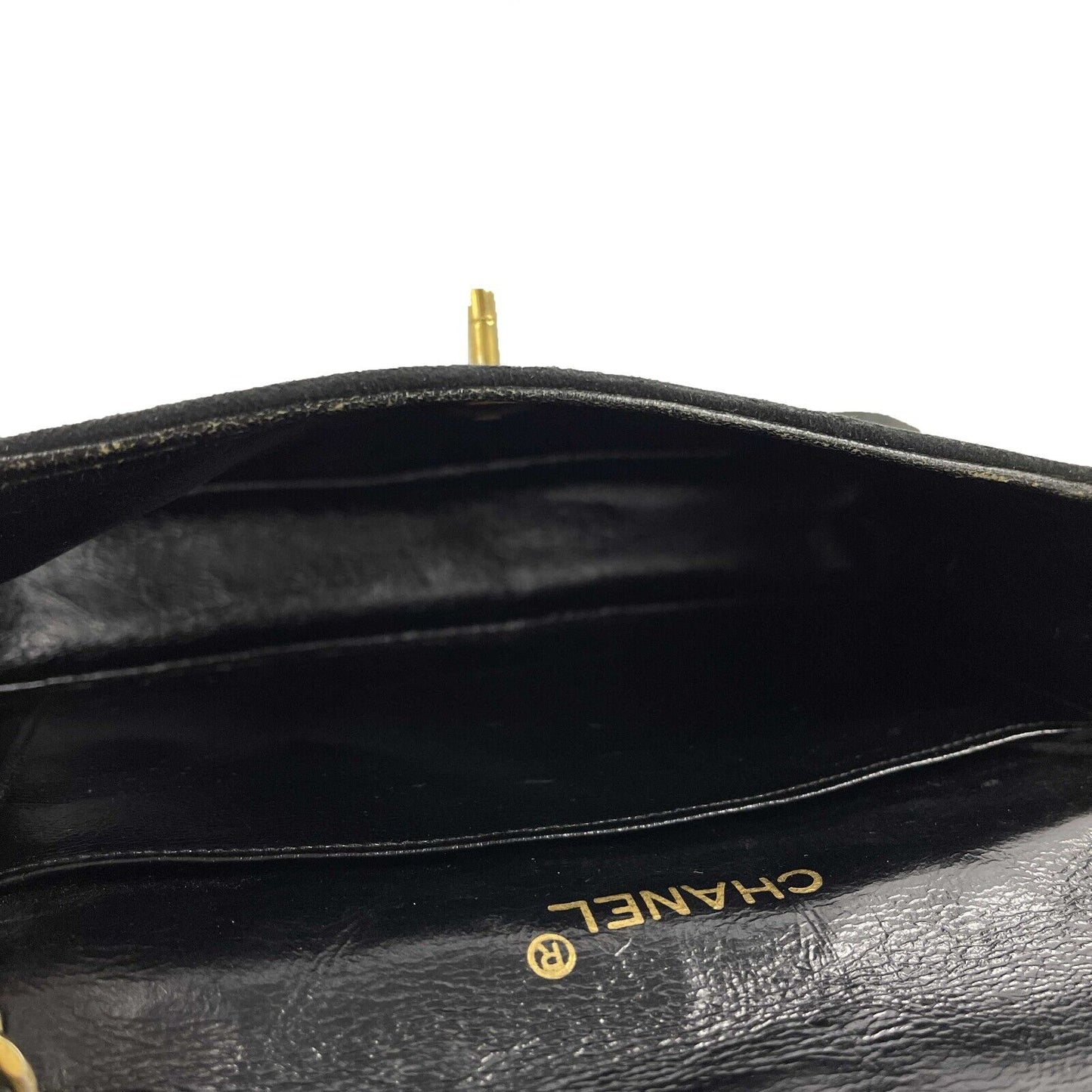 CHANEL -   Suede Medium Flap Bag Chain CC Turnlock Crossbody