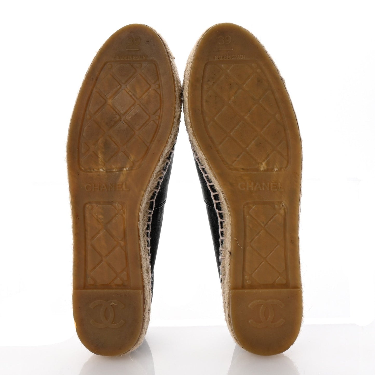 Amelia Lambskin CC Espadrilles 39 Black