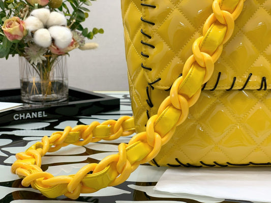 CHL - Vinyl Classic Yellow Shoulder bag For Women 29cm/11.5in