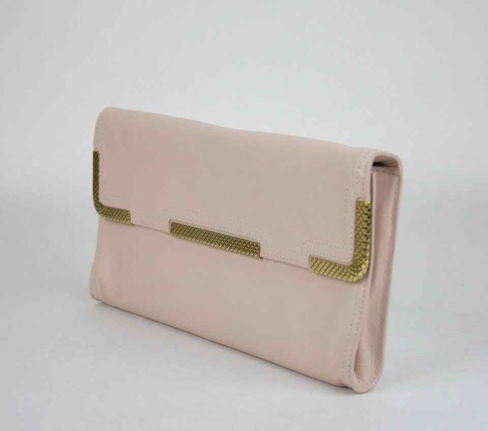 BOTTEGA VENETA Women's Leather Wristlet Clutch Bag  Detail