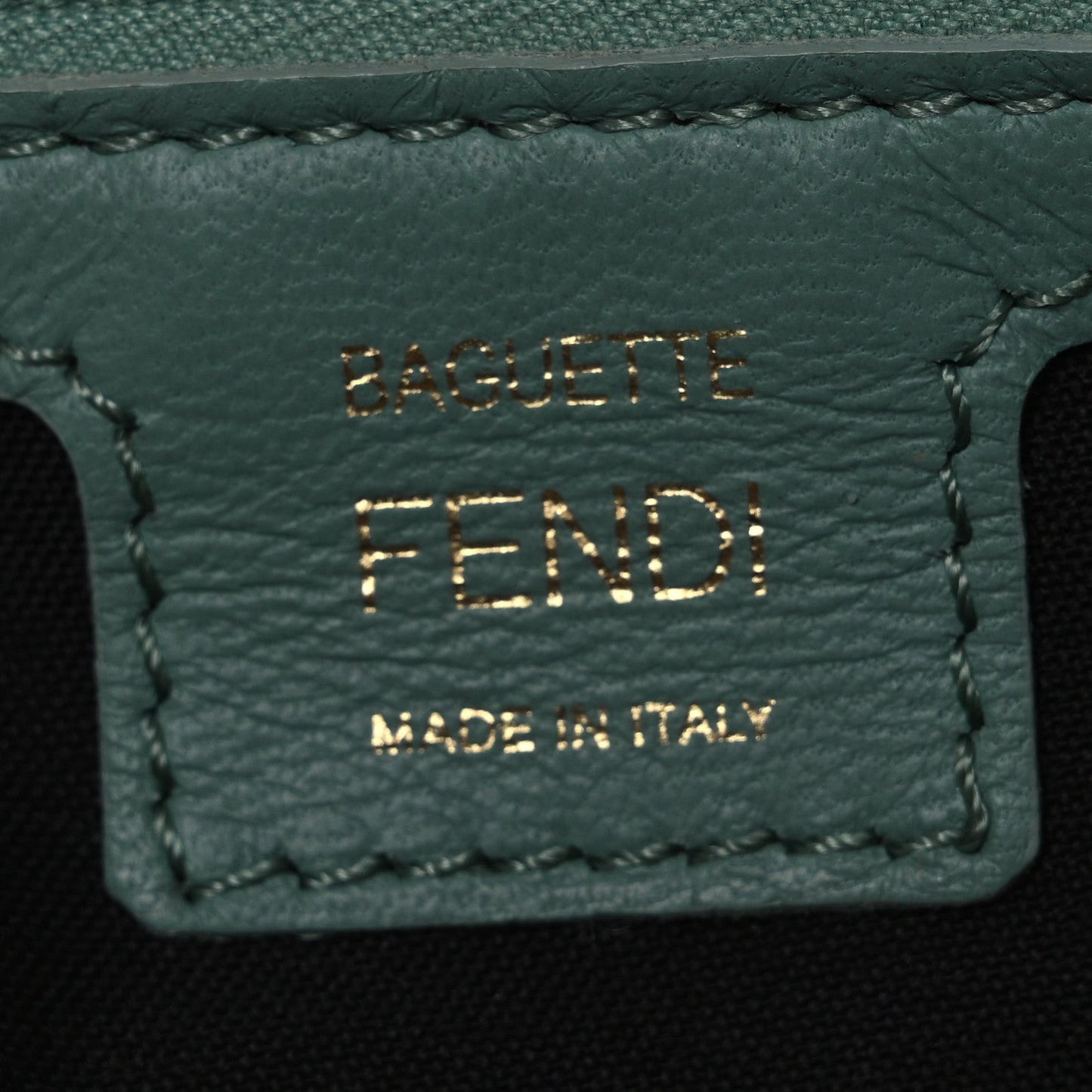 Amelia Nappa FF 1974 Embossed Baguette Menta