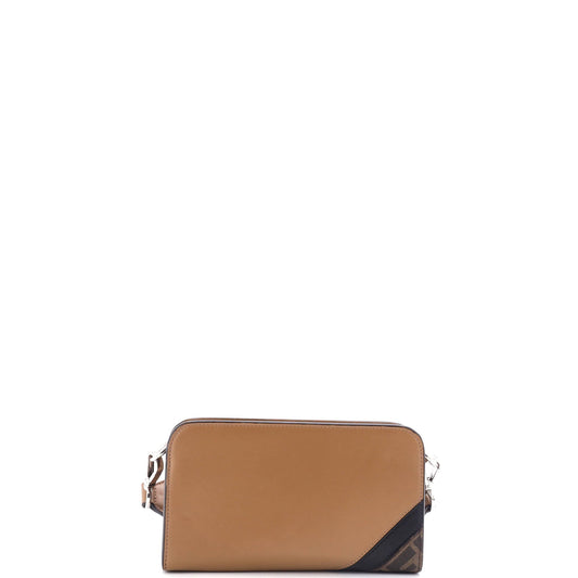 Clutch with Strap Zucca Coated Canvas and Leather