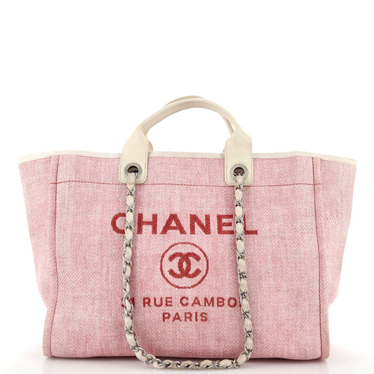CHANEL Deauville Tote Raffia Medium