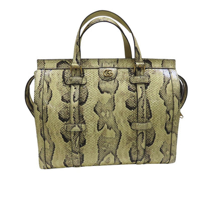 Gucci Double G Python Medium Tote Bag