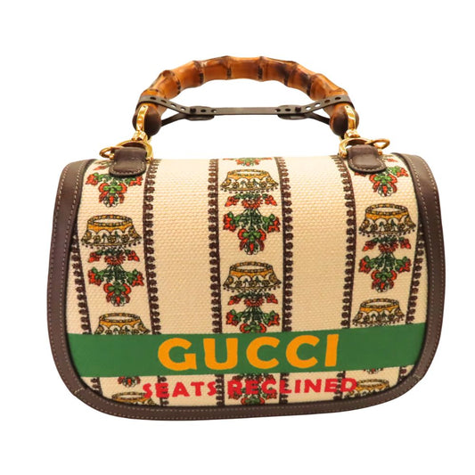 Gucci Bamboo Bag Canvas 2way Bag Limited