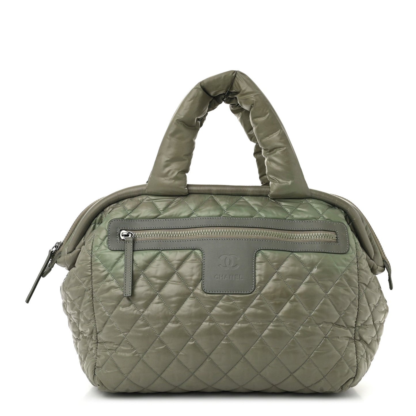 Amelia Nylon Quilted Coco Cocoon Bowler Green