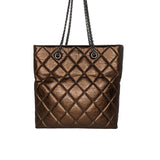 Chanel bags Metallic Aged Calfskin Quilted Reissue Tall Tote Bronze