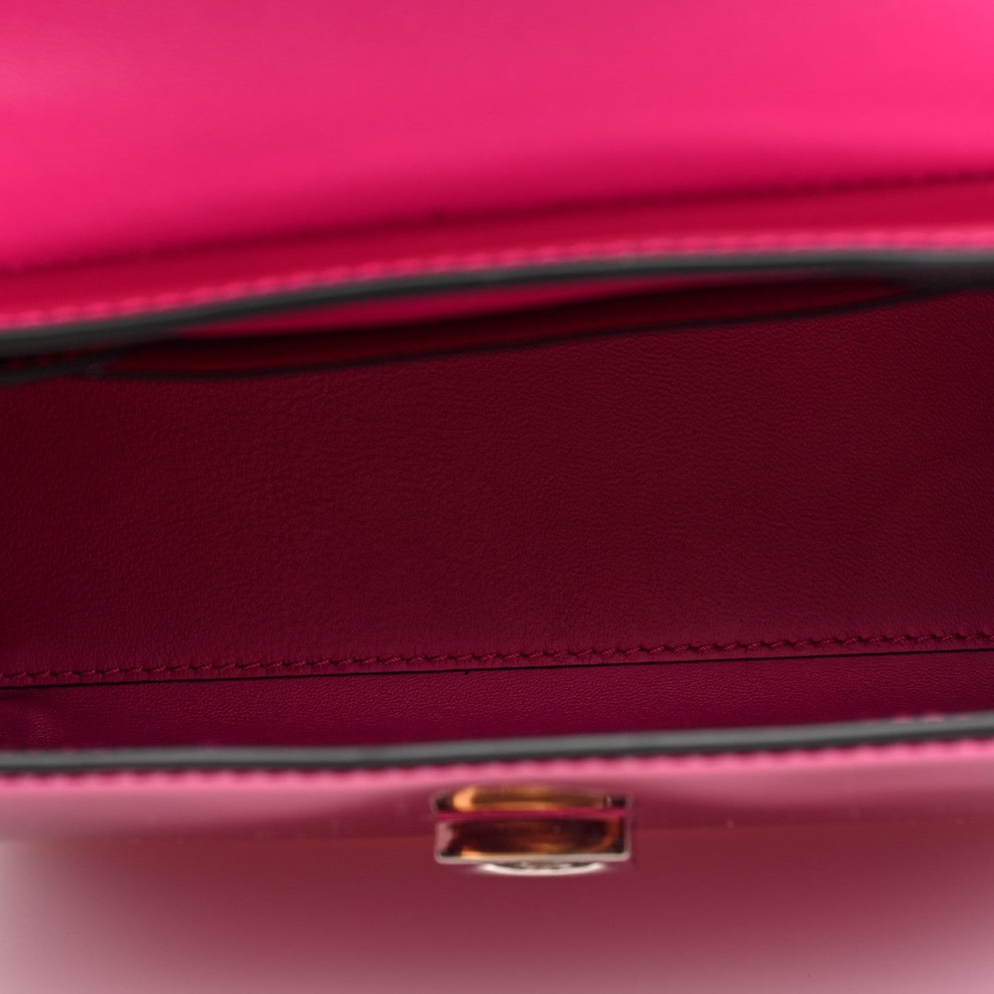 Versace Patent Calfskin Mini La Medusa Chain Top Handle Bag Fuchsia