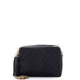 CHANEL   Diamond CC Camera Bag Quilted Satin Medium