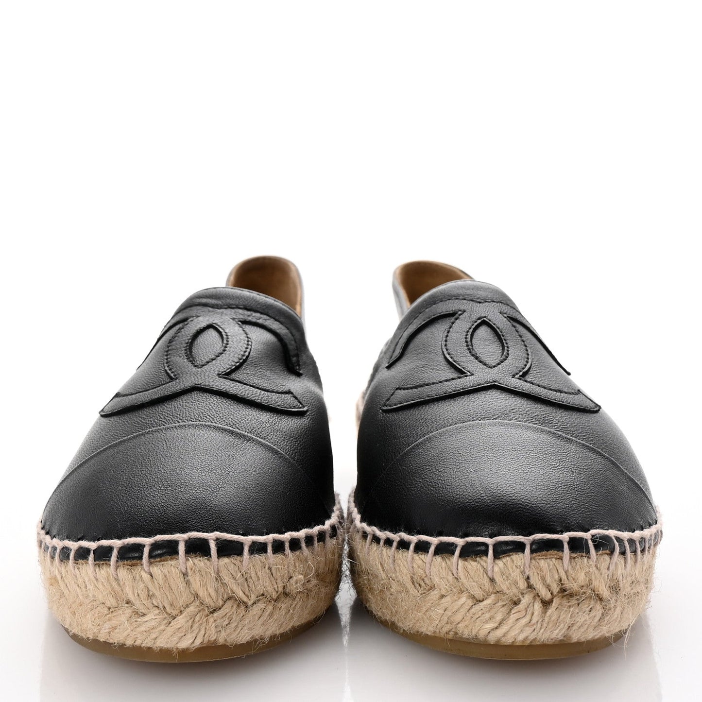 Amelia Lambskin CC Espadrilles 39 Black