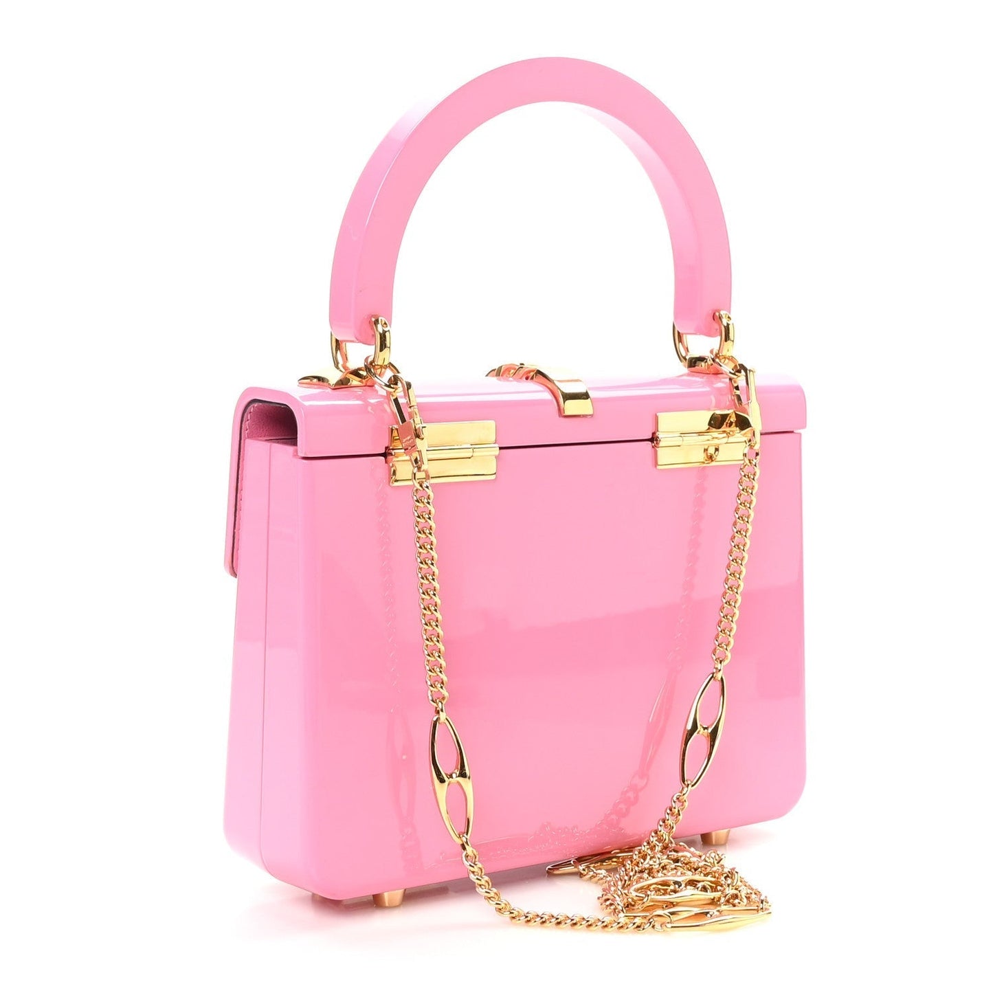 Amelia Plexiglass Mini Sylvie 1969 Top Handle Bag Pink