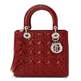 Christian Dior Patent Cannage Medium Lady Dior Red