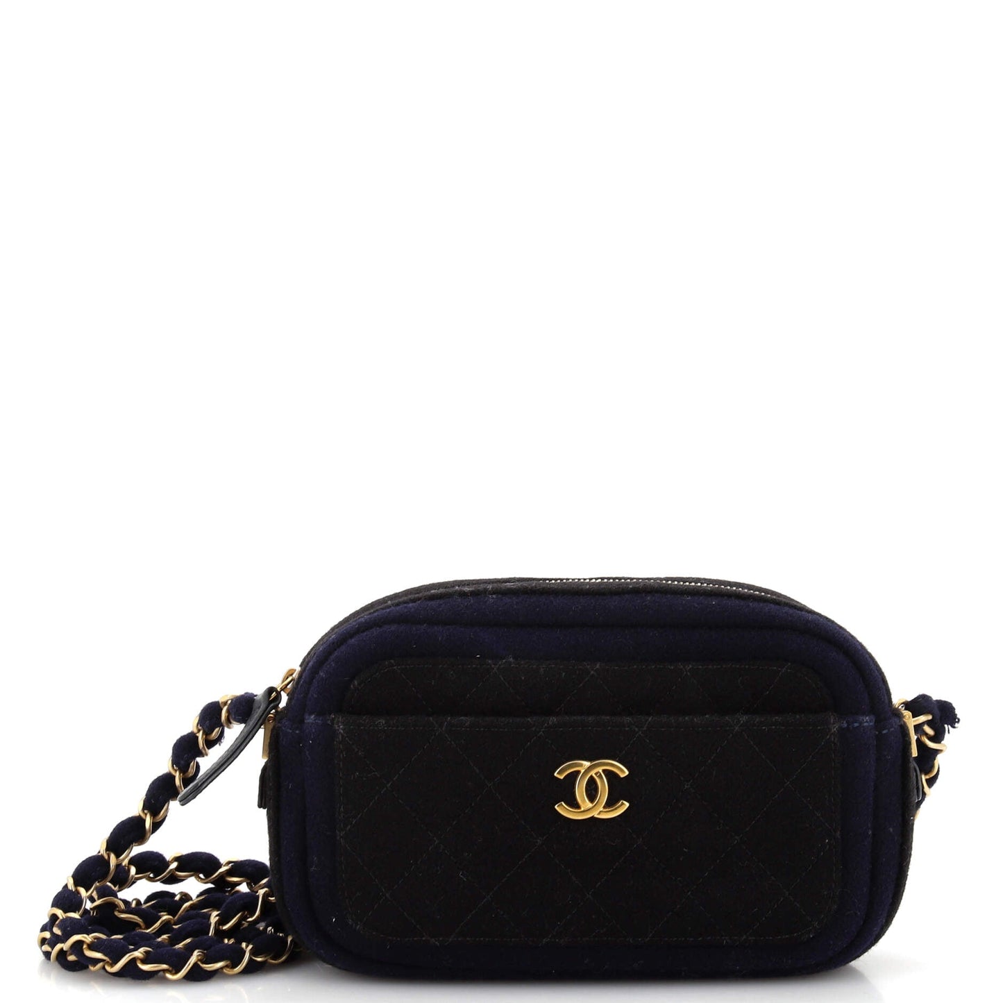CHANEL Paris-Hamburg Camera Case Quilted Wool Mini