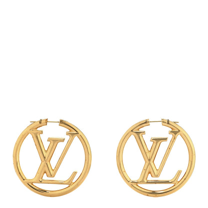Louis Vuitton Metal Louise Hoop Earrings Gold