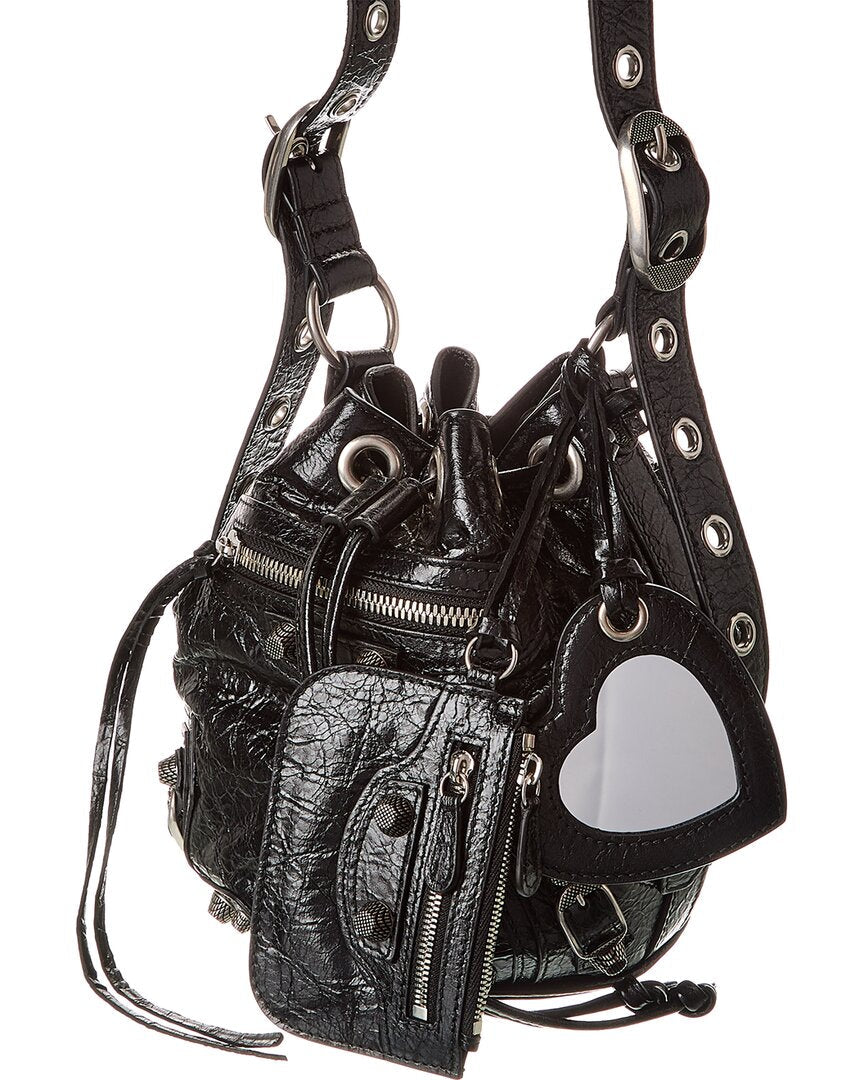 Blnciaga Le Cagole XS Leather Bucket Bag
