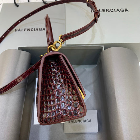 BLN-Ciaga Hourglass XS Handbag In Dark Red, For Women,  Bags 7.4in/19cm