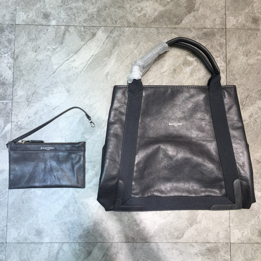 BLN-Ciaga Navy Medium Cabas Tote Bag In Gray, For Women,  Bags 14.1in/36Amelia