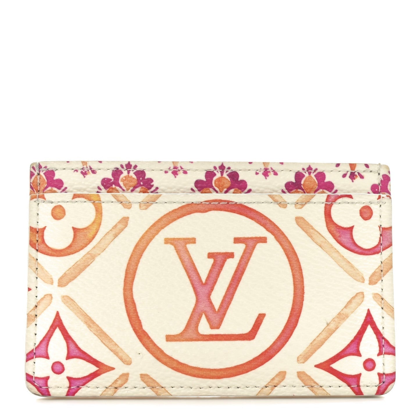 Louis Vuitton Monogram Tiles By The Pool Card Holder Coral