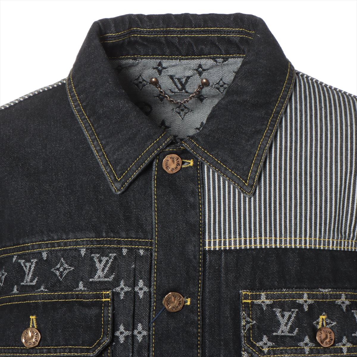 Louis Vuitton x NIGO 22SS Cotton Denim Jacket 48 Mens Black RM221M Monogram tagged