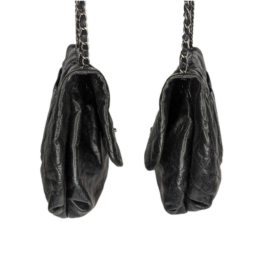 Chanel Elastic CC Flap Bag Glazed Caviar Hobo Shoulder Bag