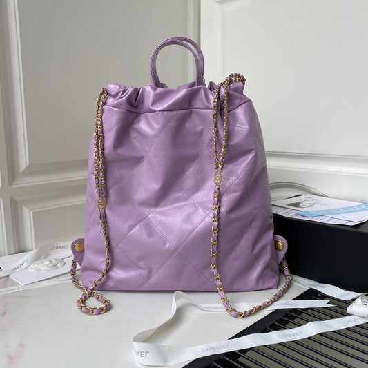 CHL -  Backpack Purple Shiny Large Bag For Women 51cm/20in