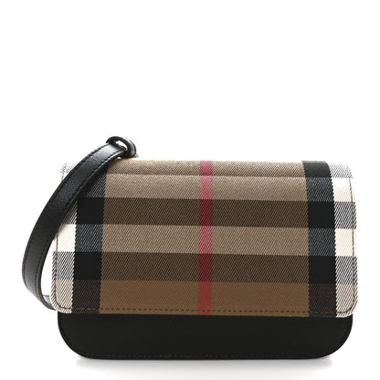 Amelia Grained Calfskin Ho    Check Small Madison Shoulder Bag Black