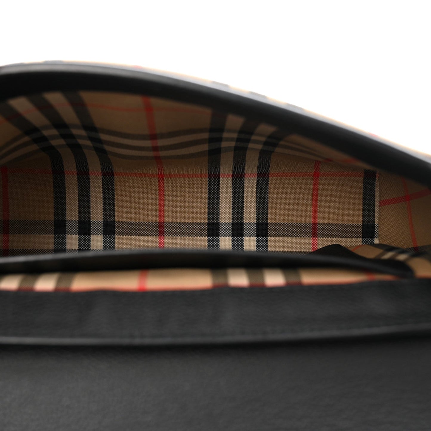 Amelia Grainy Calfskin      Check Note Crossbody Bag Black