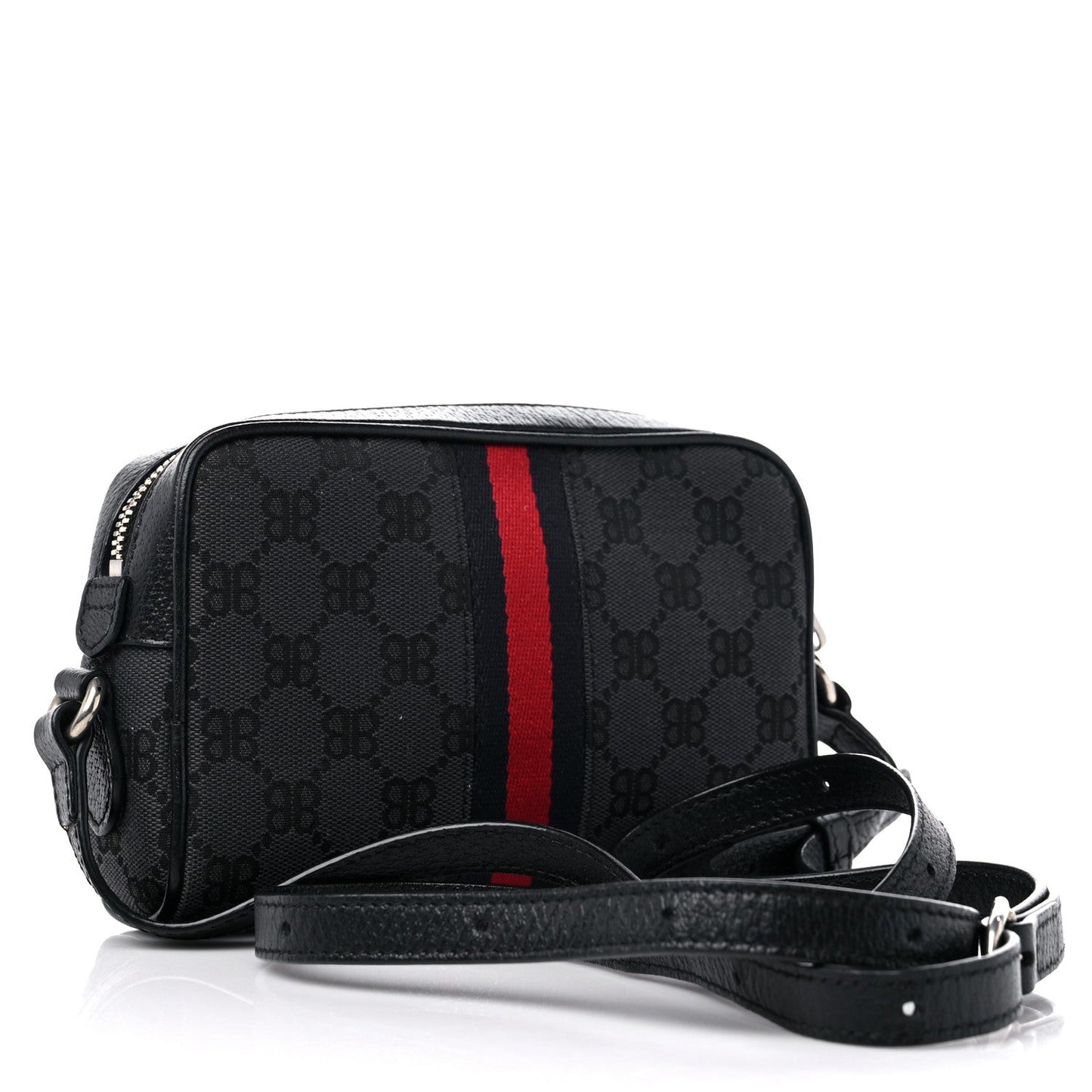 Amelia X BALENCIAGA BB Monogram Web Mini Ophidia Shoulder Bag Black
