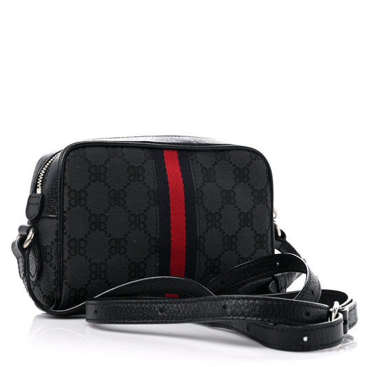Amelia X BALENCIAGA BB Monogram Web Mini Ophidia Shoulder Bag Black