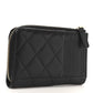 Amelia Caviar Quilted CC Zip Around Card Holder Black