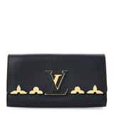 Louis Vuitton Taurillon Embellished Capucines Long Wallet Black
