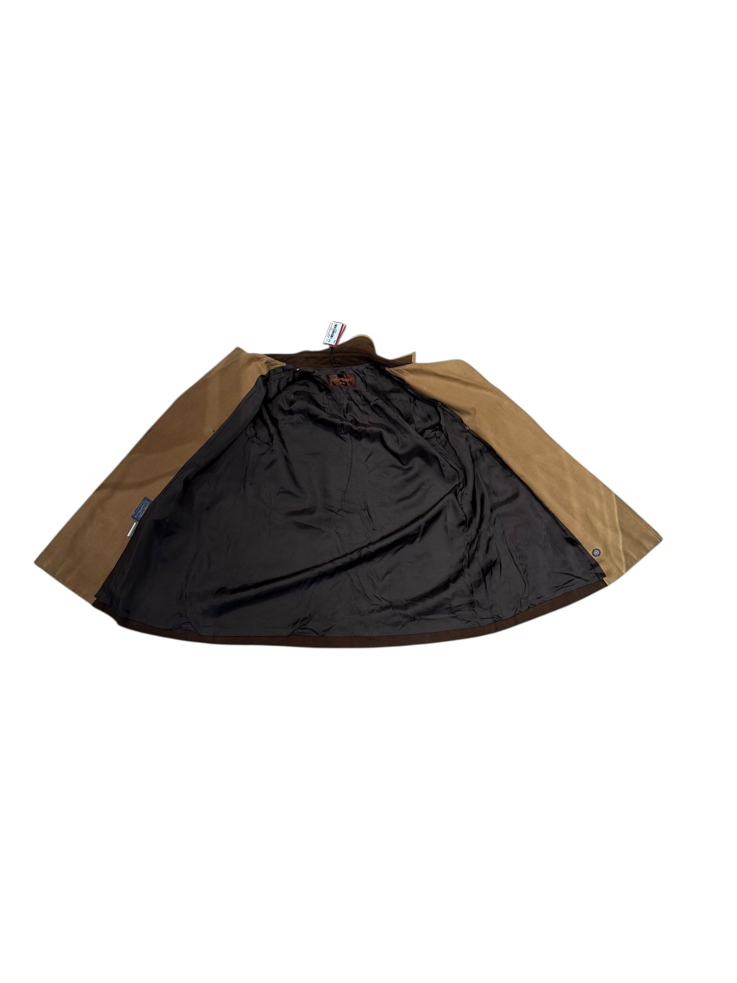 YSL   Brown Lined Suede Button Down Jacket