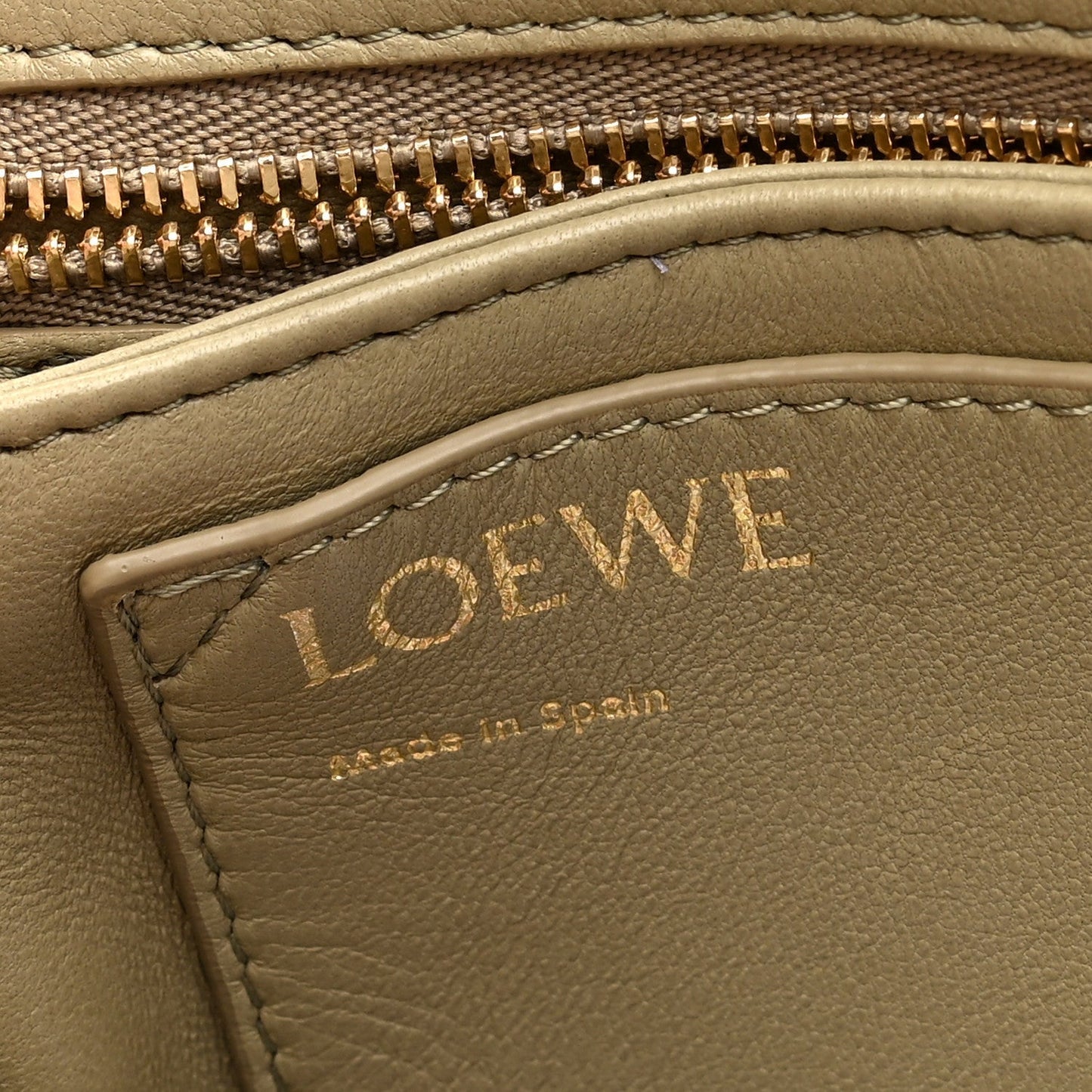 Loewe Lambskin Goya Puffer Bag Clay Green