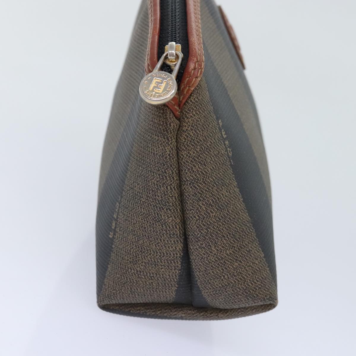 Fendi Pequin  Canvas Clutch Bag