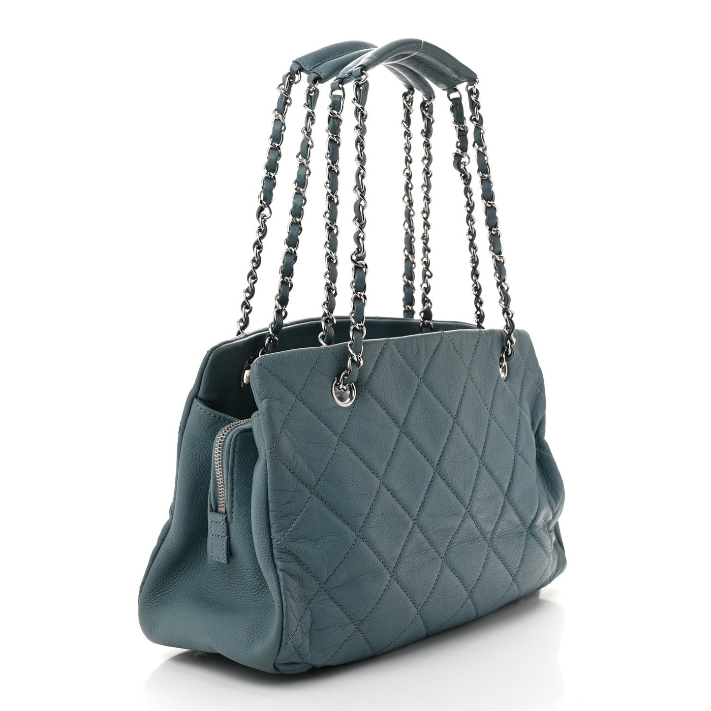 Amelia Caviar Quilted Timeless CC Tote Blue