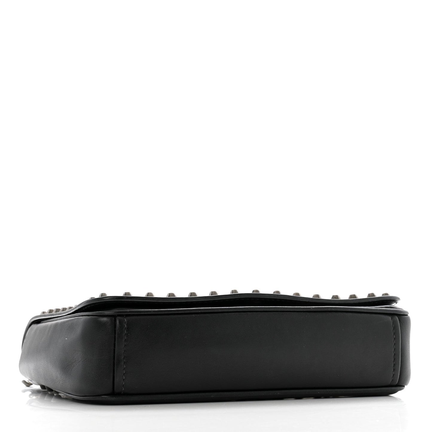 Prada Glace Calfskin Studded Crossbody White Black